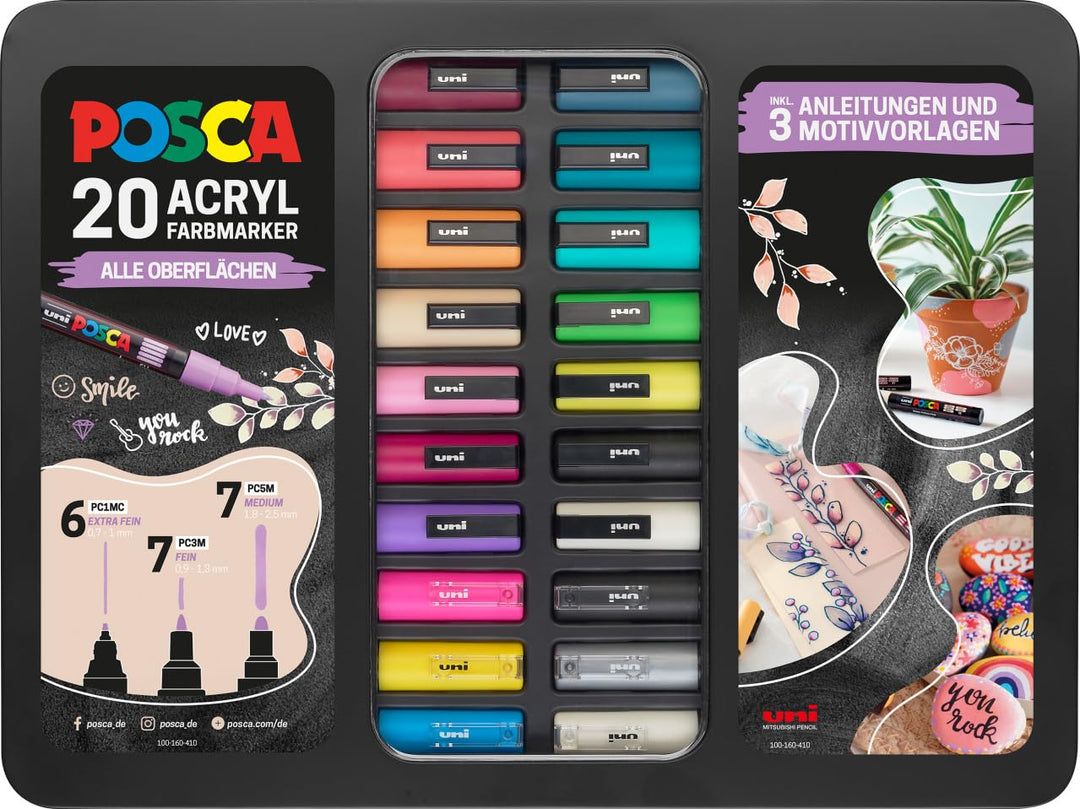 Acrylmarker Set 20 Stifte im Metallkoffer mit DIY-Anleitungen - Bild 3
