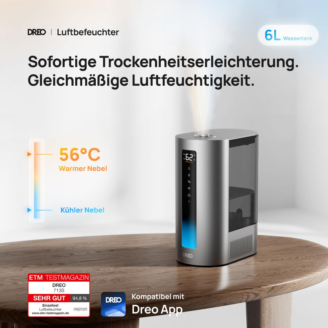 Luftbefeuchter Warm-Kaltnebel 6L Smart 500ml/h für grosse Räume - Bild 2