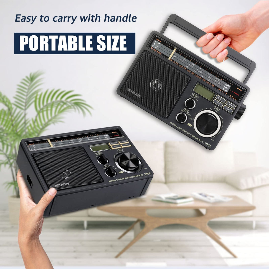 Tragbares Retro-Radio AM/FM/SW mit USB, TF-Karte und Lautsprecher - Bild 8