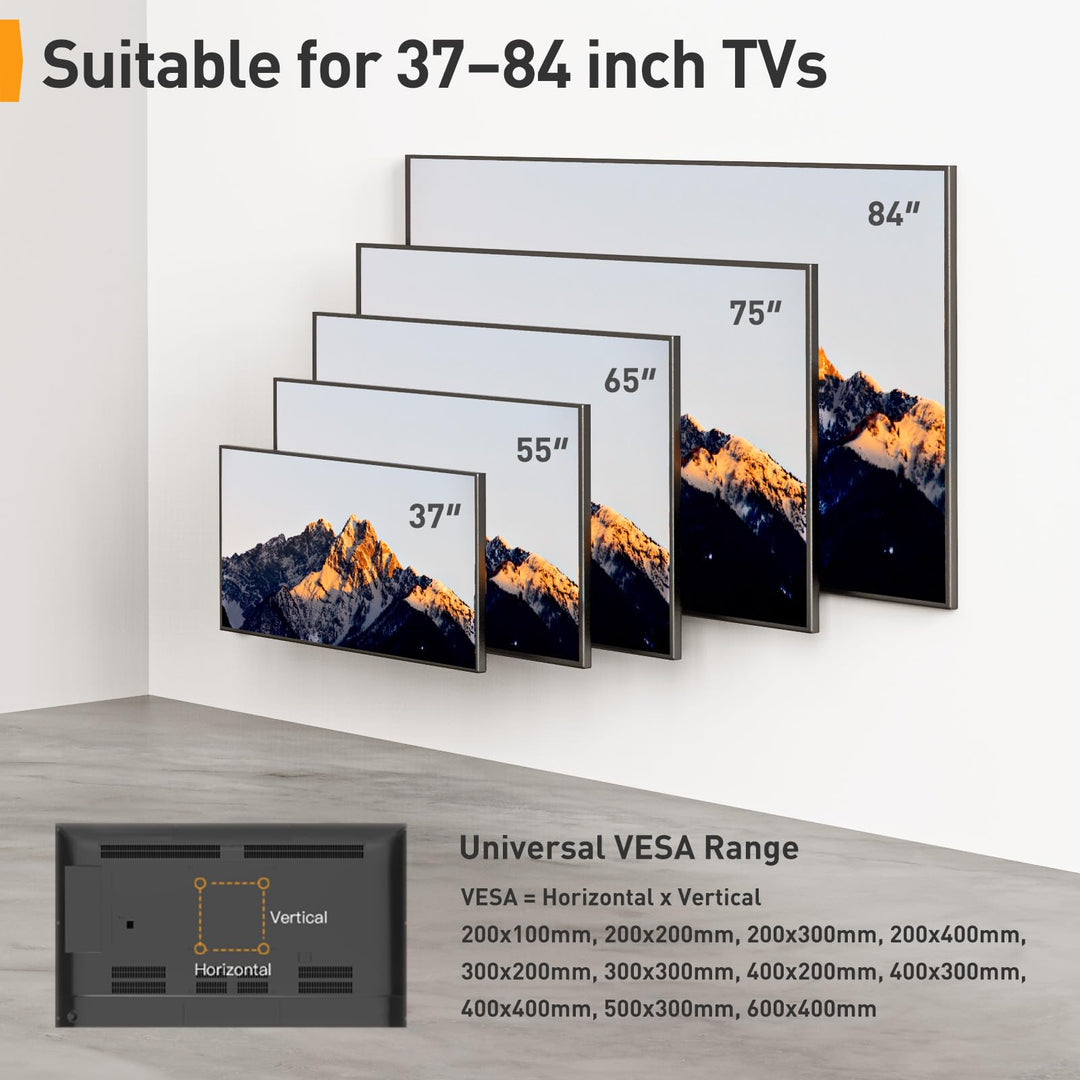 TV Wandhalterung schwenkbar 37-84 Zoll bis 60 kg, VESA 600x400 - Bild 2