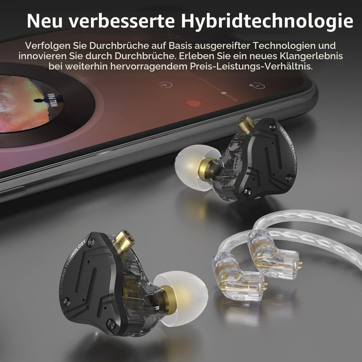 In-Ear-Kopfhörer HiFi 4BA+1DD Hybrid-Treiber 26dB Isolierung kabelgebunden - Bild 7