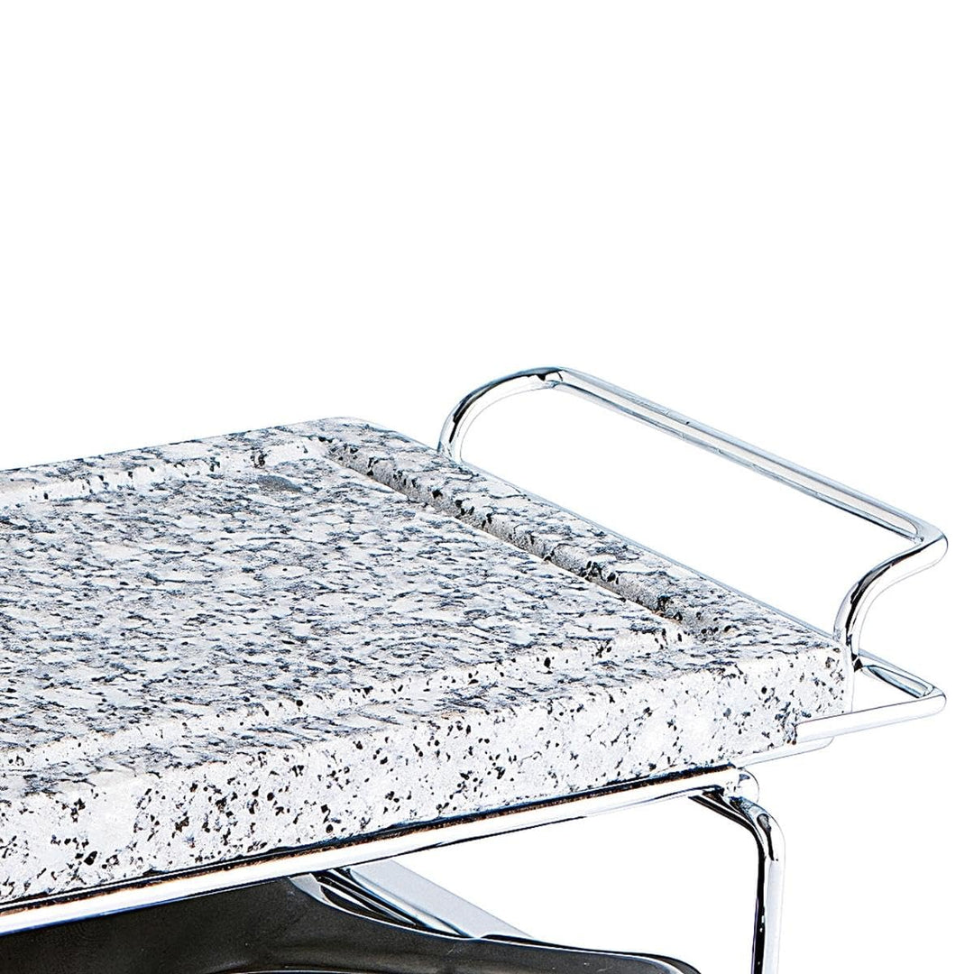 Grillstein-Set mit 2 Alkohol-Brennern Granit Edelstahlgestell - Bild 7
