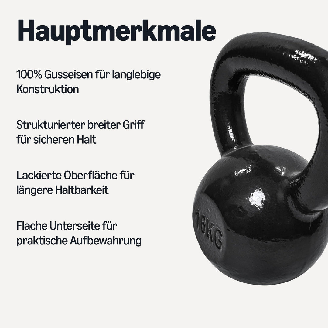 Kugelhantel Gusseisen 16 kg mit strukturiertem Griff - Bild 2