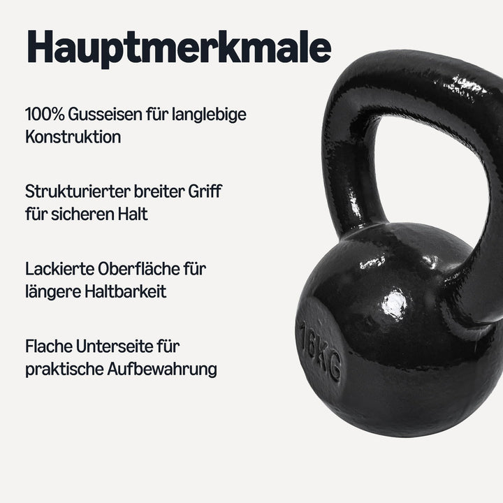 Kugelhantel Gusseisen 16 kg mit strukturiertem Griff - Bild 2