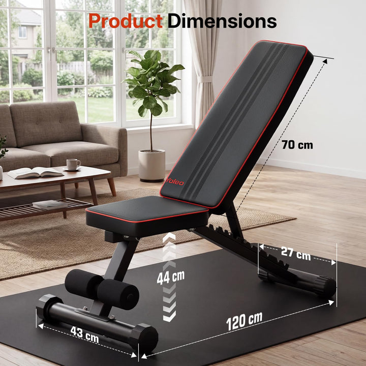 Hantelbank verstellbar klappbar 300 kg 11 Positionen Home Gym - Bild 8