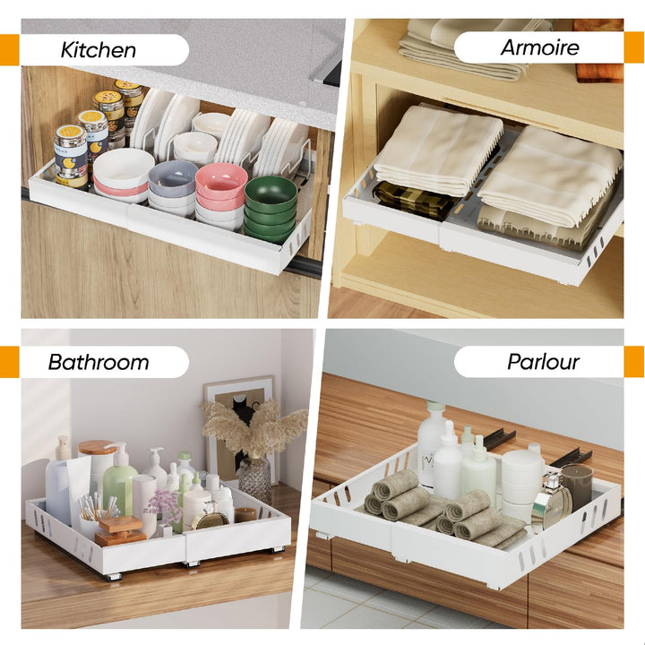 Schubladenorganisator Küchenschrank ausziehbar 32–53 cm 2er-Set - Bild 7