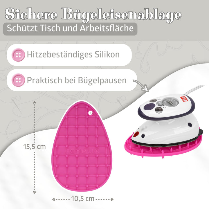 Mini Dampfbügeleisen Set mit Silikonablage, 420g, 60-230°C, Reise - Bild 2