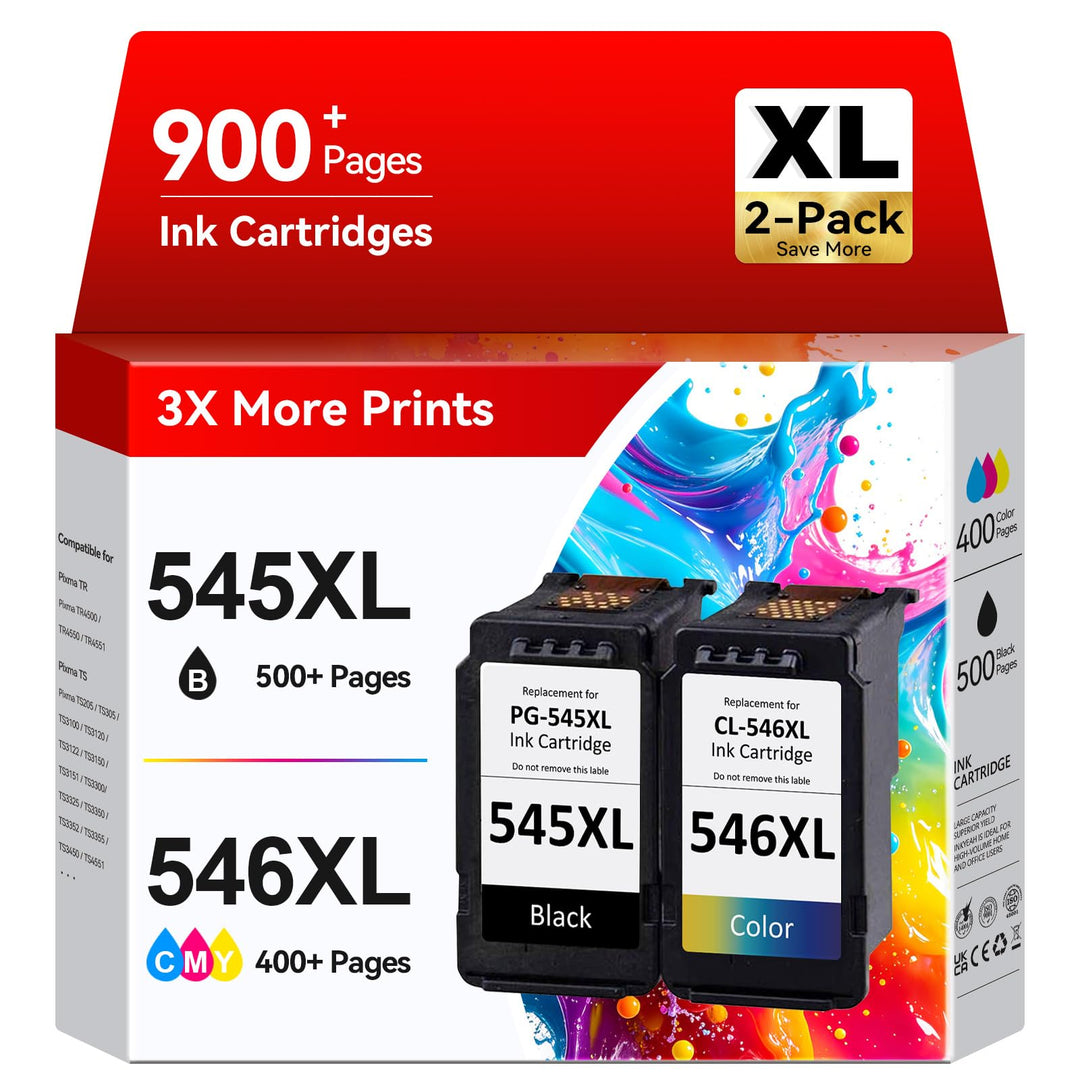 Druckerpatronen PG-545XL CL-546XL kompatibel für Canon Pixma 2er-Set