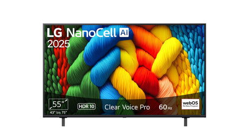 4K NanoCell TV 55 Zoll mit AI-Prozessor und webOS 25