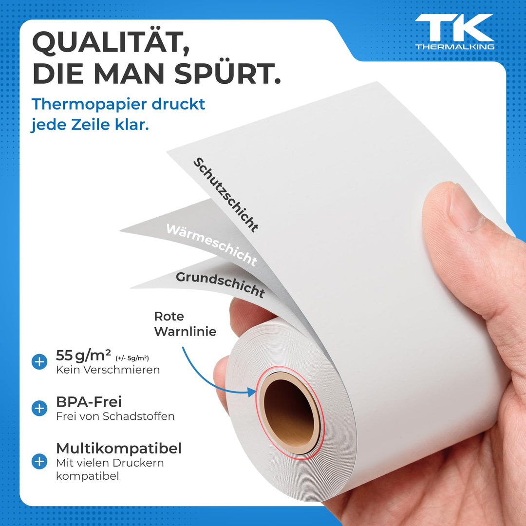 Thermorollen 80x80x12 mm Thermopapier für Kassendrucker 20 Stk - Bild 3