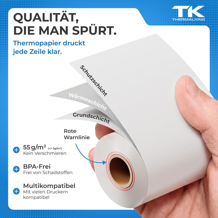 Thermorollen 80x80x12 mm Thermopapier für Kassendrucker 20 Stk - Bild 3
