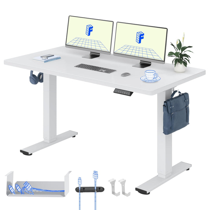 Elektrischer Stehschreibtisch 140x80 cm höhenverstellbar 71–116 cm