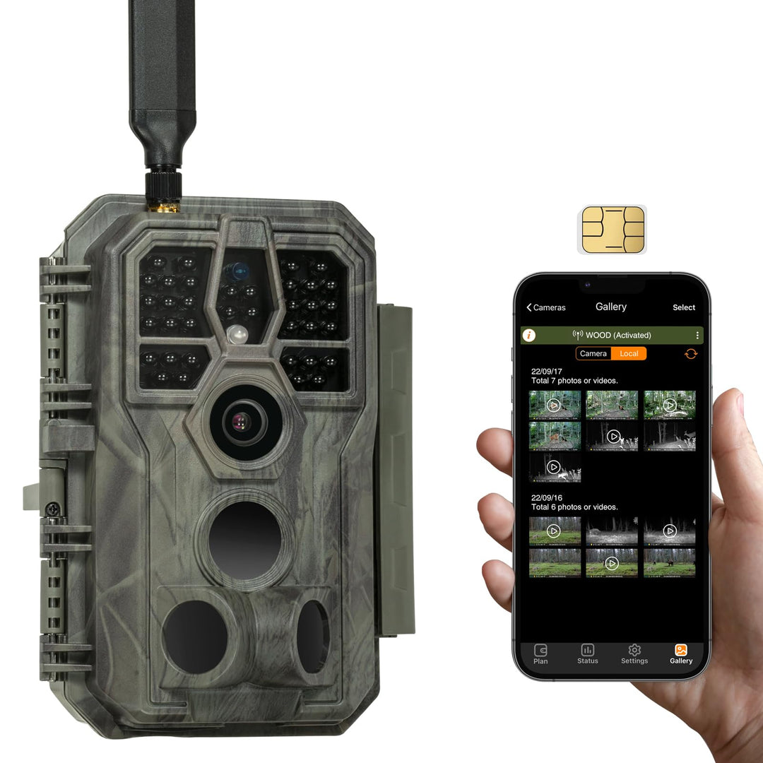 4G LTE Wildkamera 48MP 1296P No-Glow Nachtsicht mit SIM-Karte
