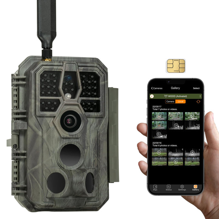 4G LTE Wildkamera 48MP 1296P No-Glow Nachtsicht mit SIM-Karte