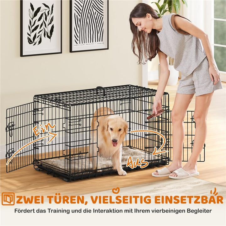 Hundekäfig klappbar Metall XL 107x66x74,5 cm mit 2 Türen - Bild 2