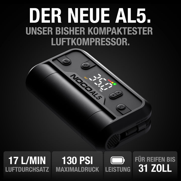 Akku-Luftkompressor 5A kabellos 17 SLPM für Auto Fahrrad Sport - Bild 2