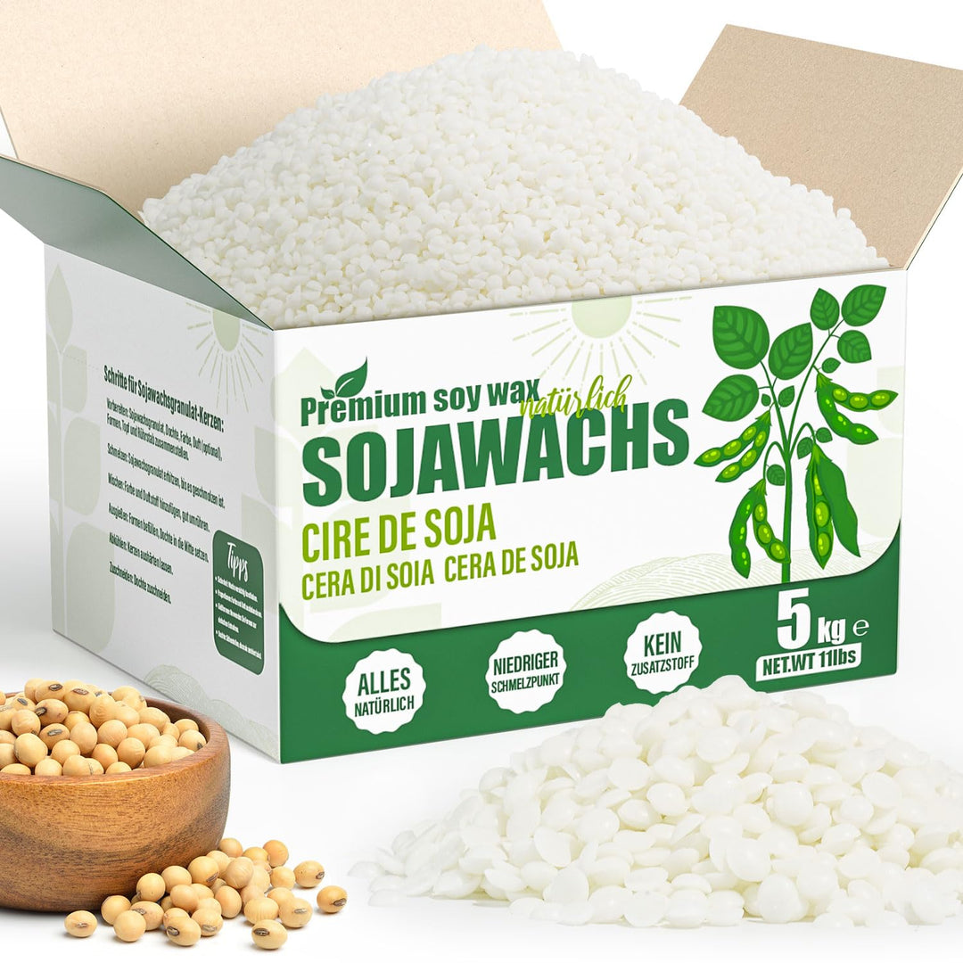 Sojawachs Granulat naturreines Kerzenwachs zum Giessen 5 kg