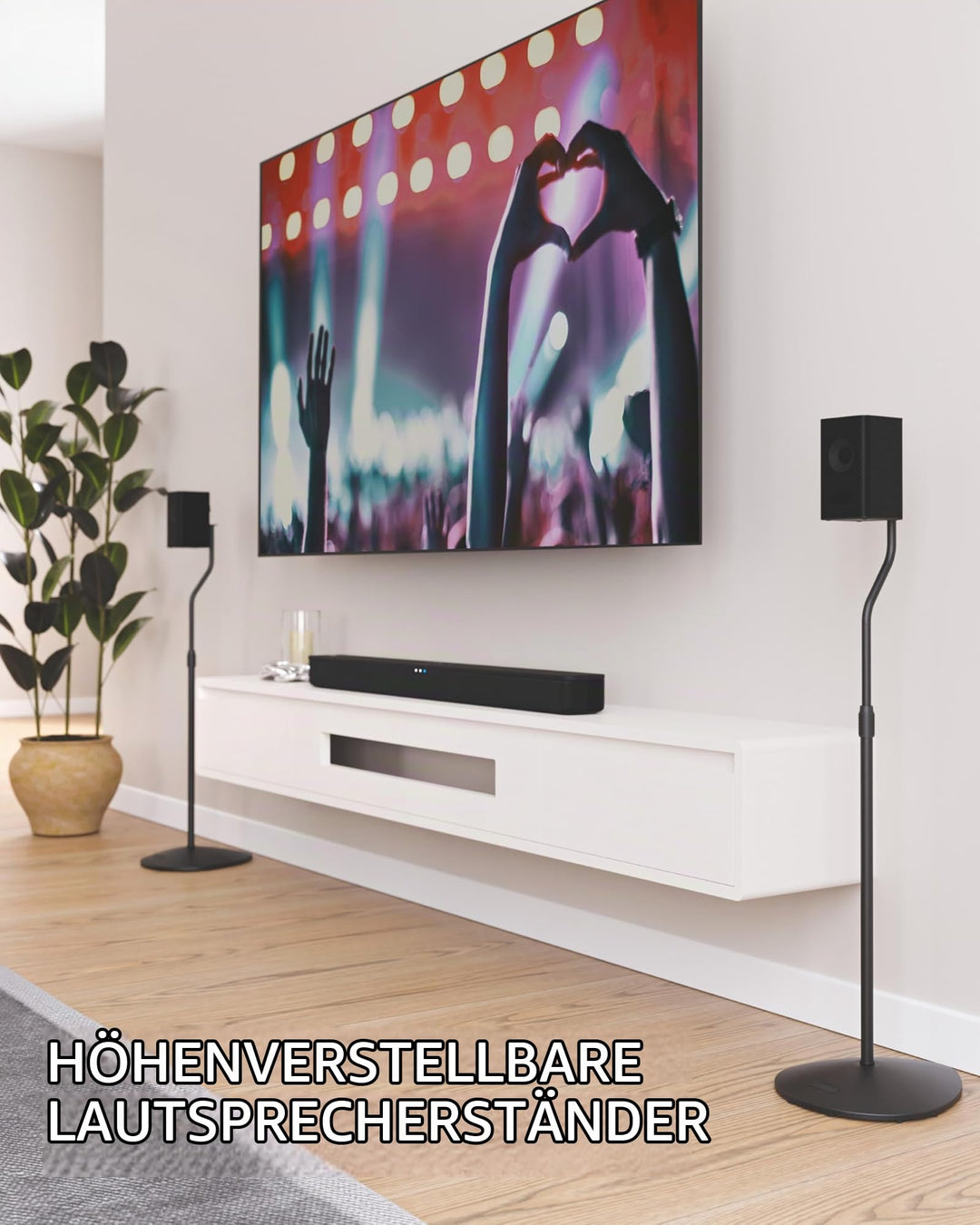 Lautsprecherständer höhenverstellbar 71–97 cm für kleine Lautsprecher - Bild 2