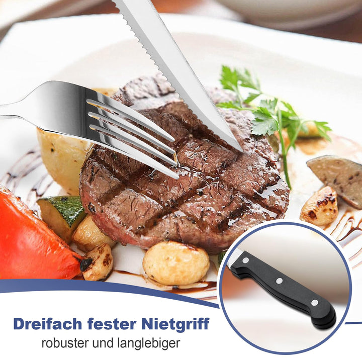 Besteck Set 36-teilig Edelstahl für 6 Personen mit Steakmesser