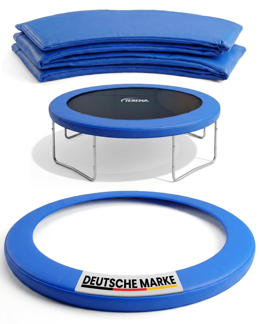 Trampolin Randabdeckung Ø 305 cm, 27 cm breit, UV-beständig, Blau