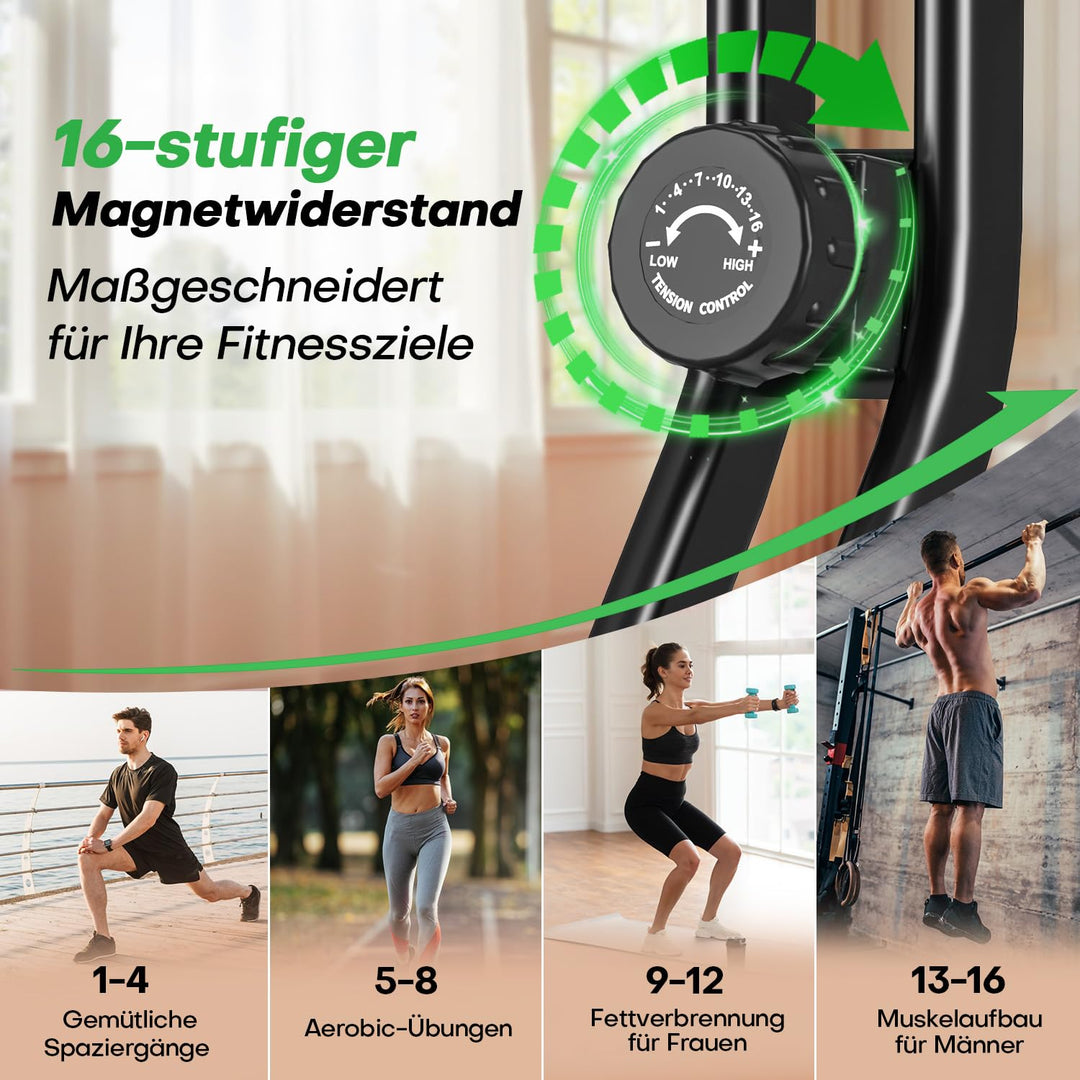 Heimtrainer Fahrrad klappbar 16-stufig Magnetwiderstand bis 150 kg - Bild 2