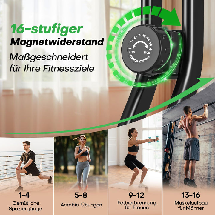 Heimtrainer Fahrrad klappbar 16-stufig Magnetwiderstand bis 150 kg - Bild 2