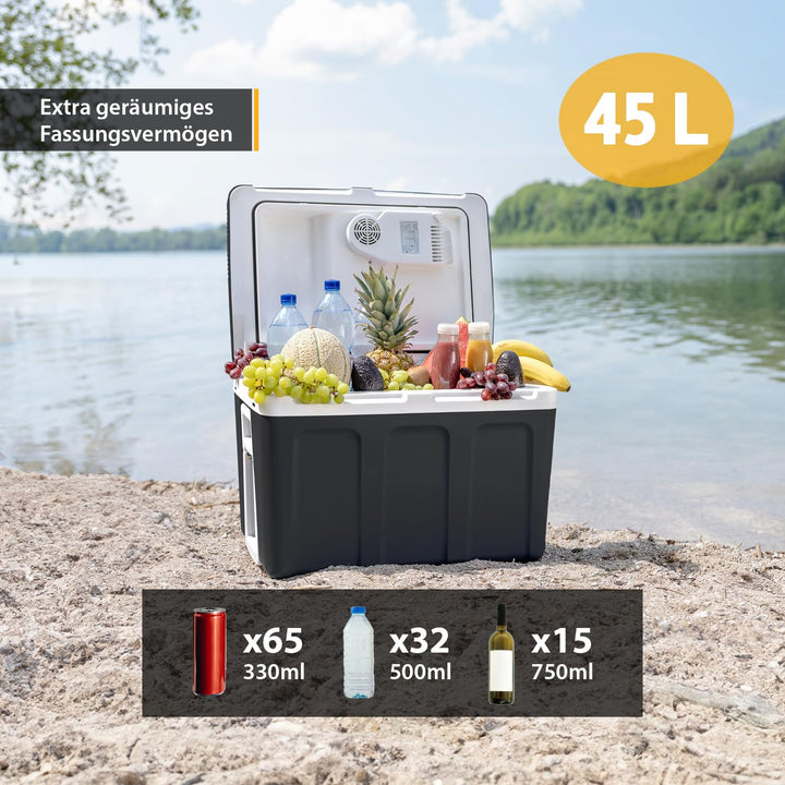 Kühlbox elektrisch 45L 12V/230V mit Rollen kühlt &amp; wärmt - Bild 3
