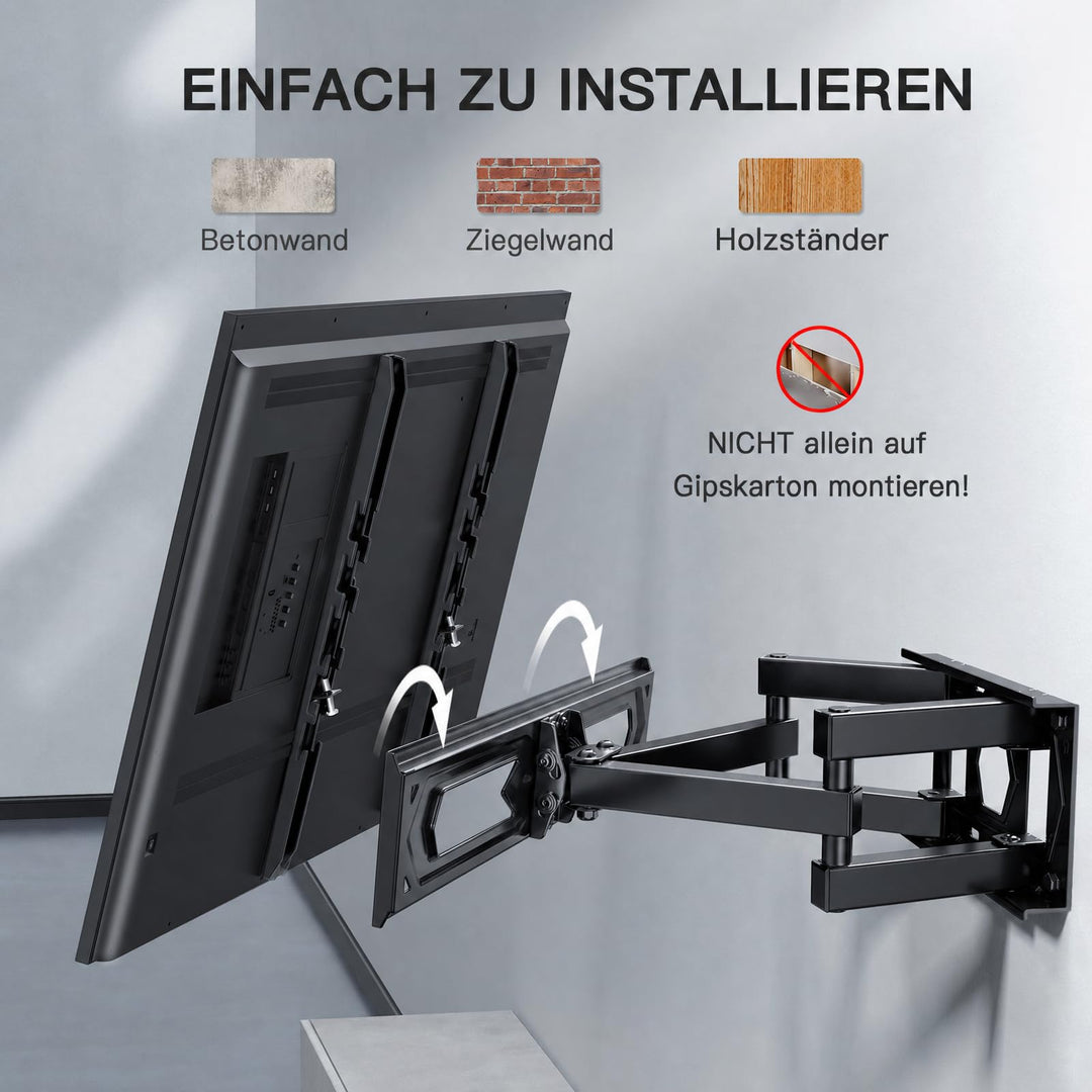 TV Wandhalterung schwenkbar neigbar 26-70 Zoll bis 45 kg Stahl - Bild 7