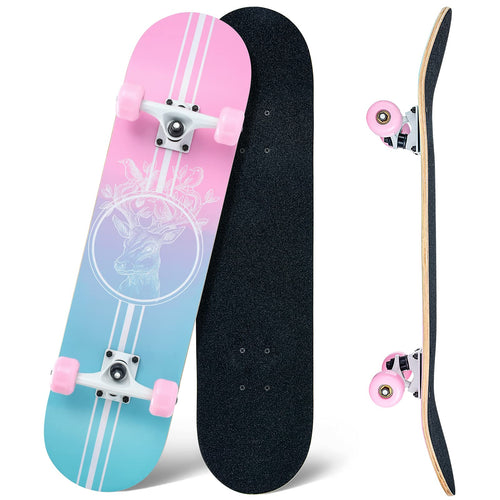 Skateboard 8-lagig Ahornholz 78,9x20,3 cm ABEC-11 für Anfänger