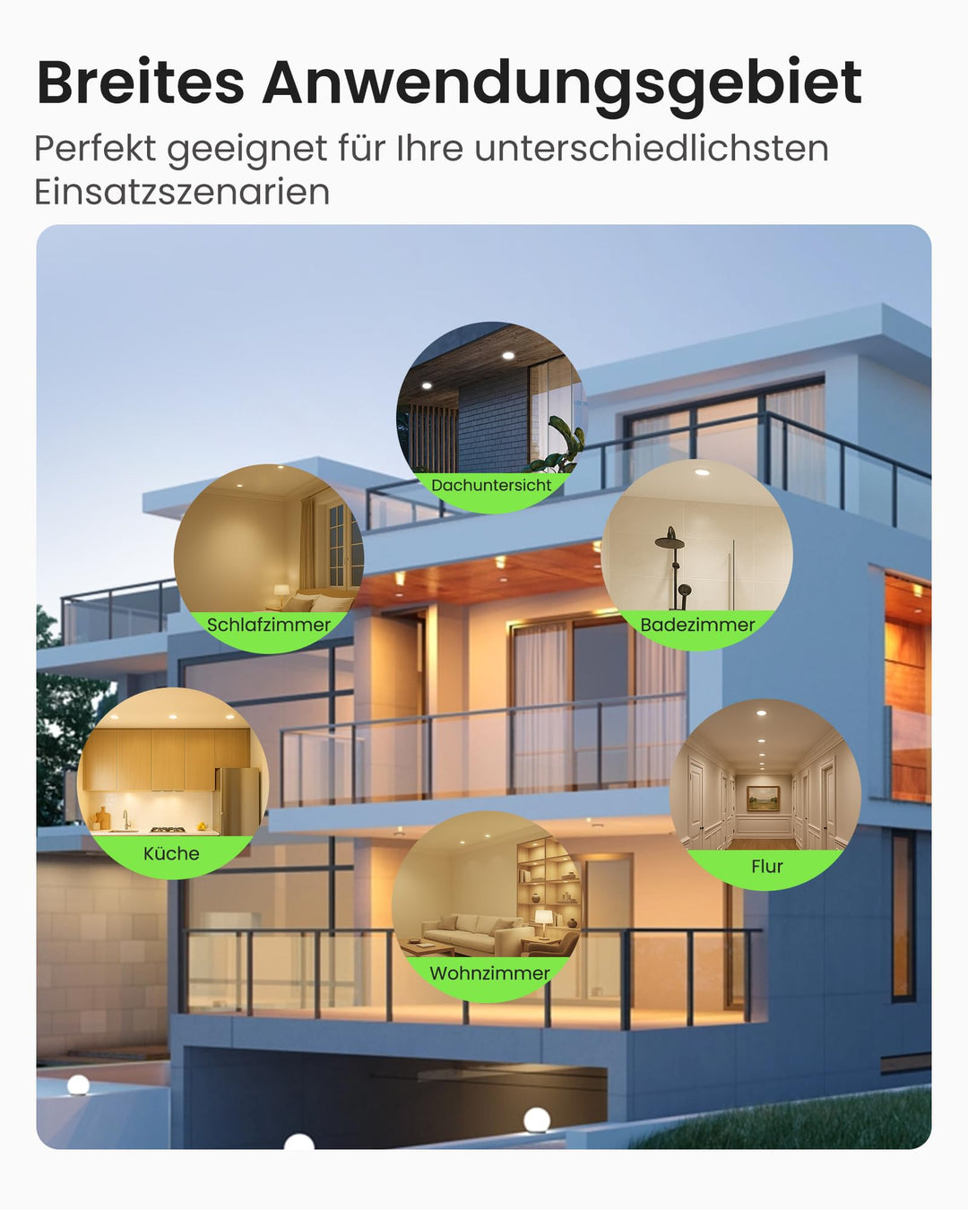 LED Einbaustrahler 7W IP44 dimmbar 3 Farbtemperaturen 12er Set - Bild 9