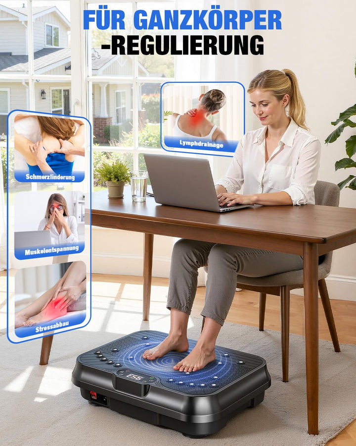 Vibrationsplatte mit 250 Stufen und Zugseil für Heimtraining - Bild 7