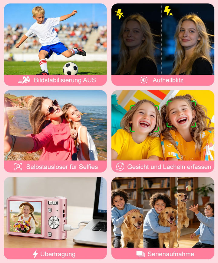 Digitalkamera 50MP 1080P mit 16x Zoom für Kinder und Teenager - Bild 5