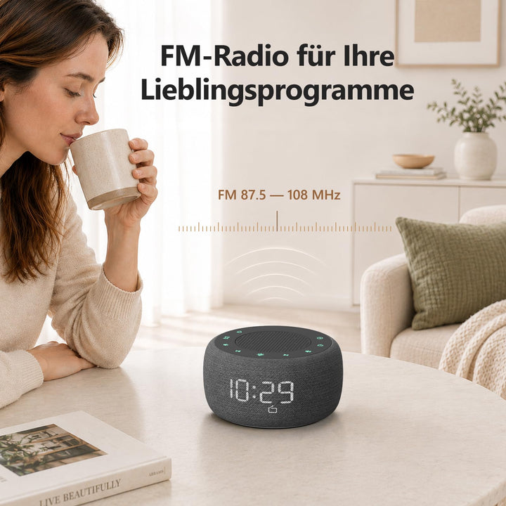 Radiowecker mit Nachtlicht 7 Farben FM-Radio 5W Lautsprecher - Bild 3