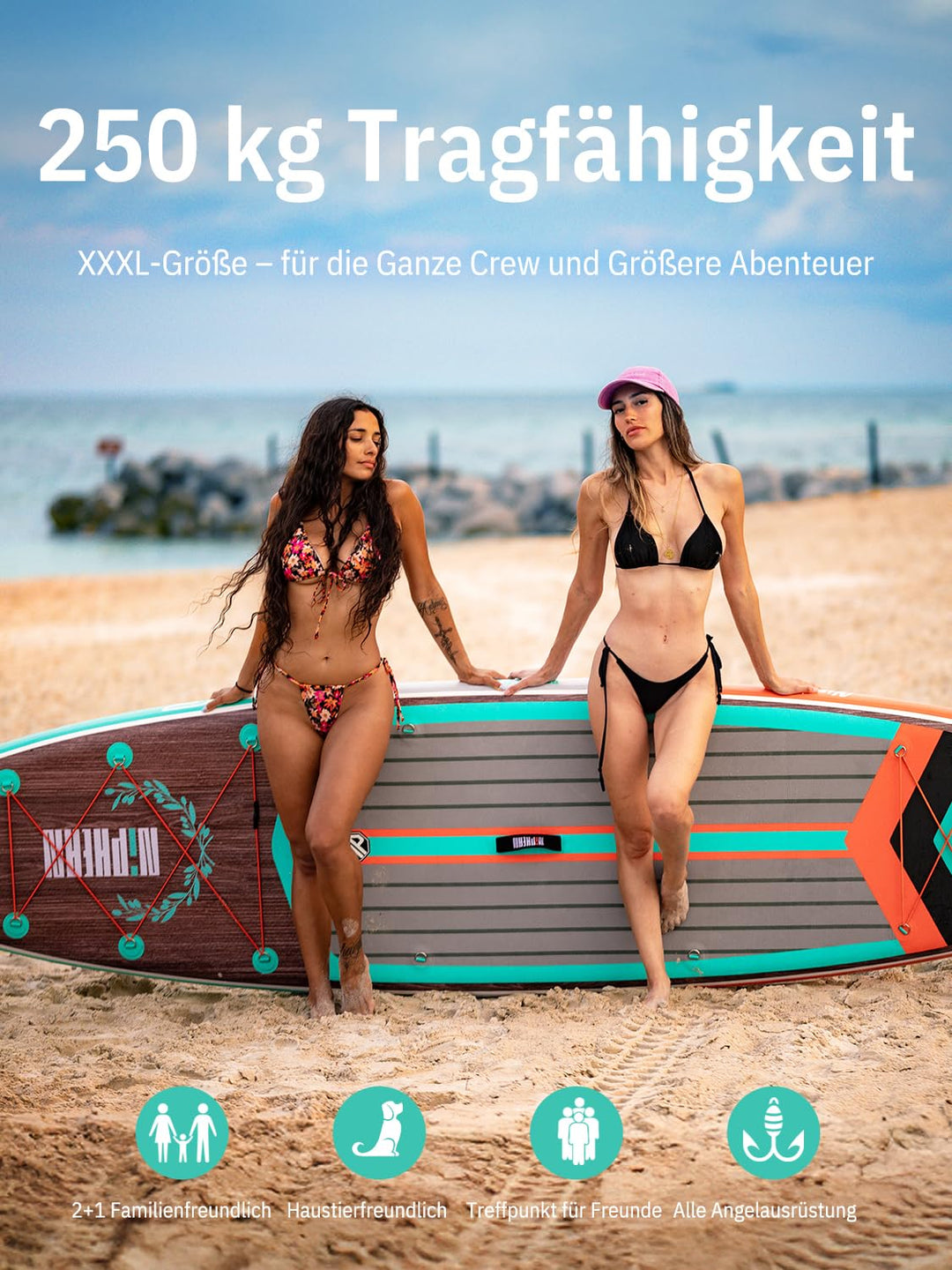 SUP Board aufblasbar XXL 335x83x15cm 250kg für 2+ Personen - Bild 5