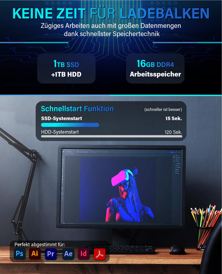 Desktop-PC Intel Core i7-12700 16GB RAM 1TB SSD+1TB HDD Win 11 Pro - Bild 4