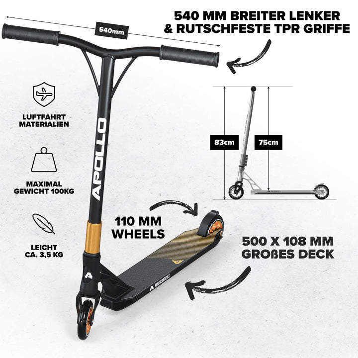 Stunt Scooter Aluminium 110/120mm Alu-Core-Wheels für Skatepark - Bild 3