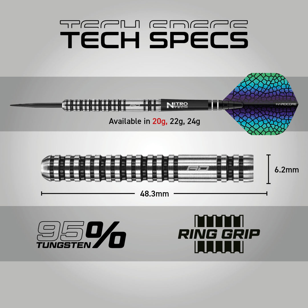 Steel Darts 95% Wolfram mit Flights und Schäften, 20g/22g/24g - Bild 4