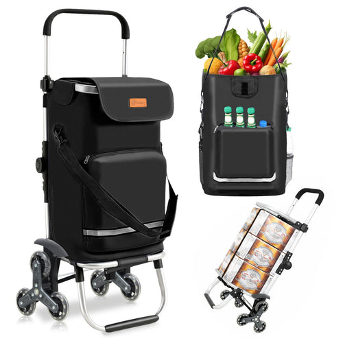 Einkaufstrolley Treppensteiger XXL Aluminium 3-in-1 klappbar 60 kg