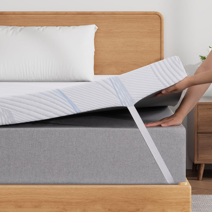Matratzen-Topper 180x200 cm Polyester 7 cm Höhe für Doppelbett