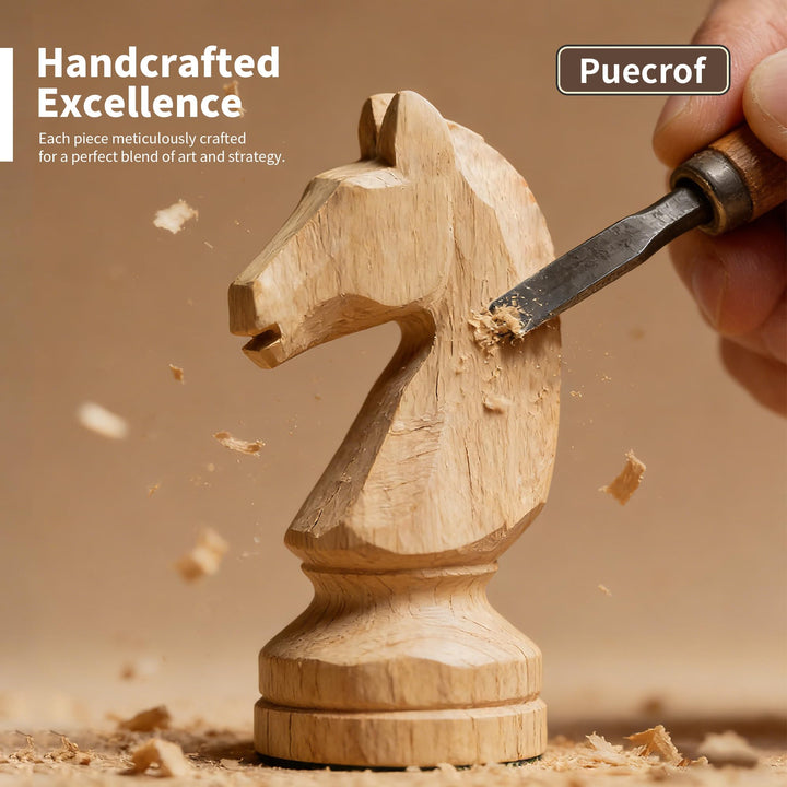 Schach- und Dame-Set Holz 2-in-1 klappbar 38 cm mit Staunton-Figuren - Bild 3