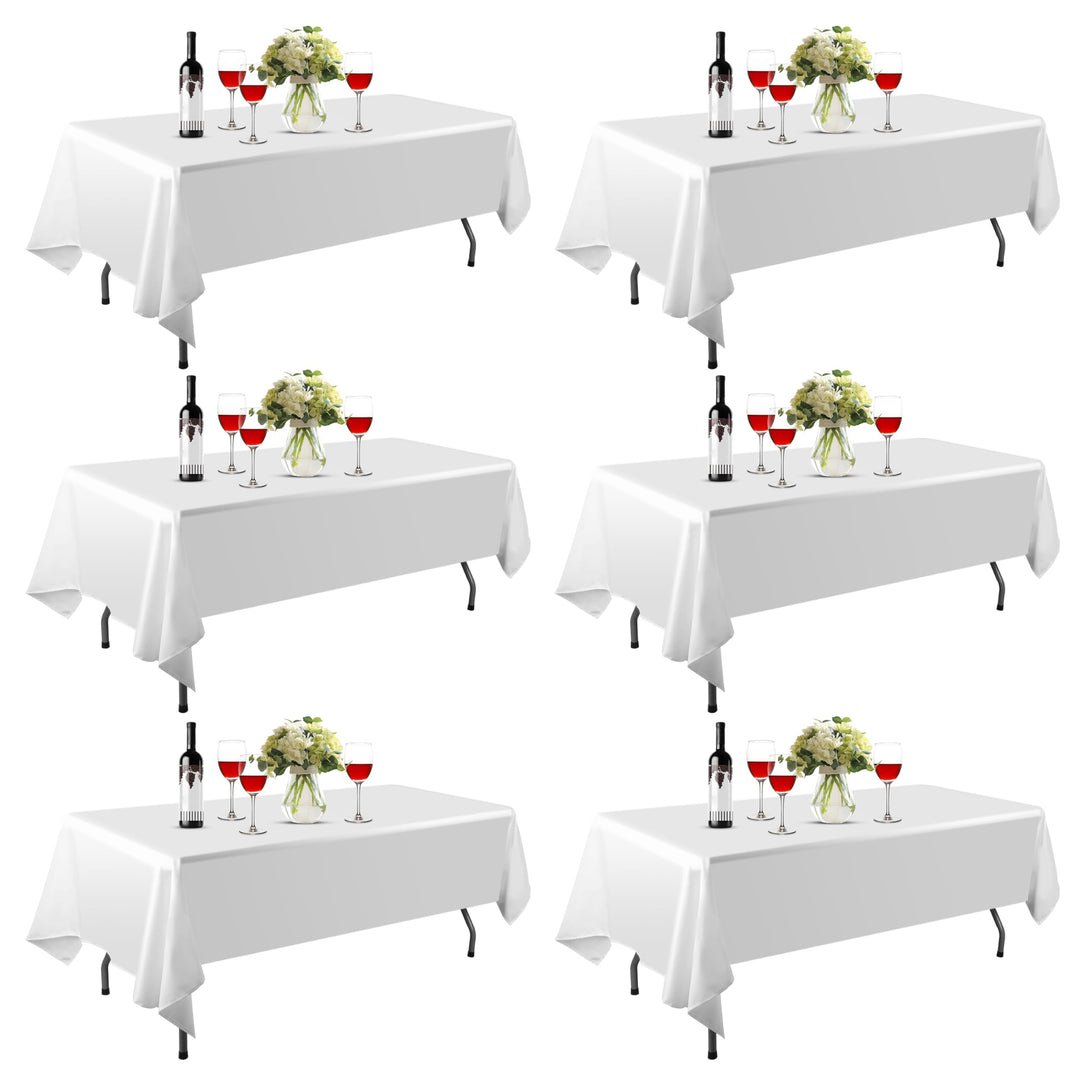 Tischdecke Weiss 152x260 cm Polyester 6er-Pack Rechteckig