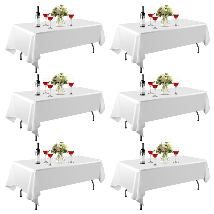 Tischdecke Weiss 152x260 cm Polyester 6er-Pack Rechteckig