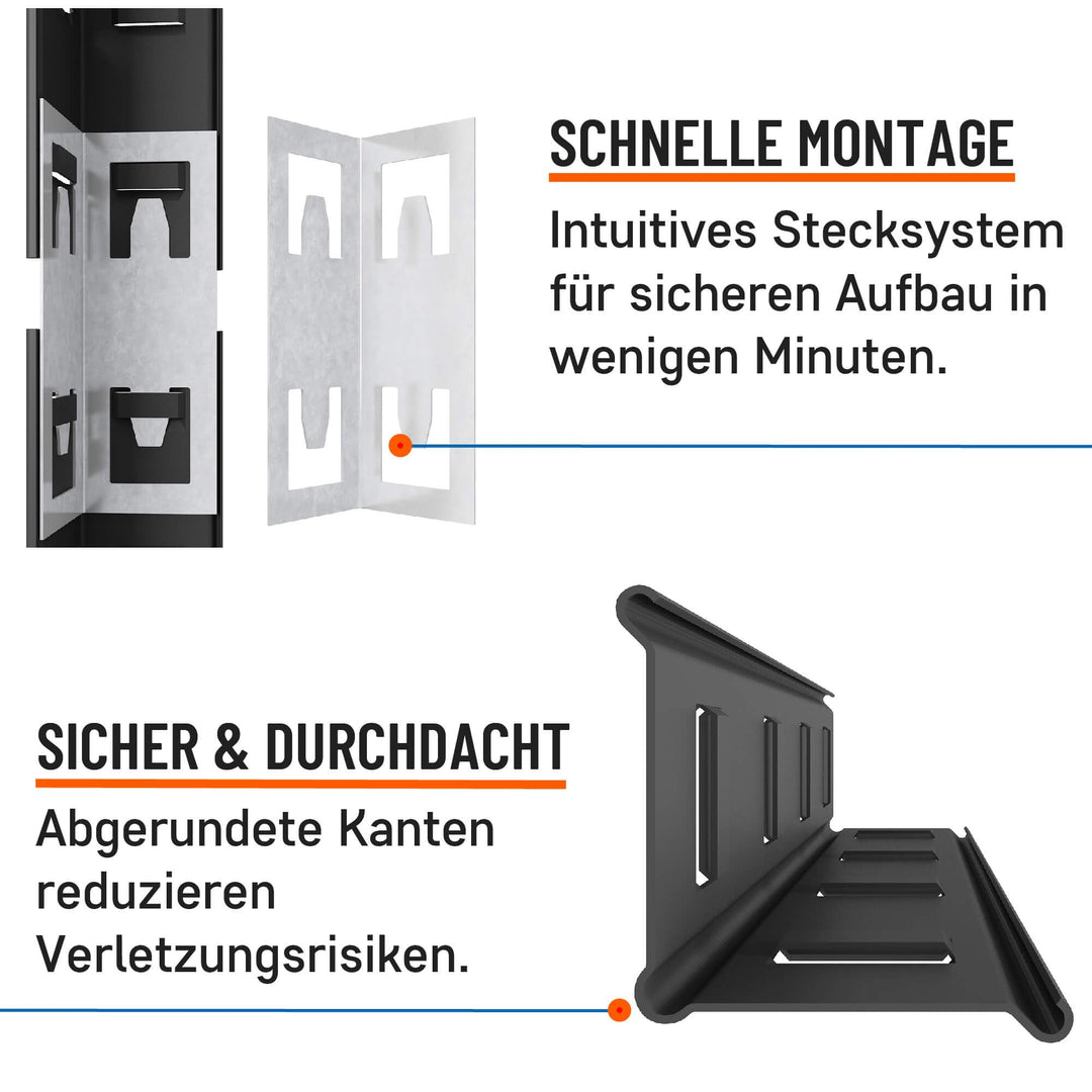 Schwerlastregal Metall 180x60x40 cm 5 MDF-Böden 875 kg Schwarz - Bild 4