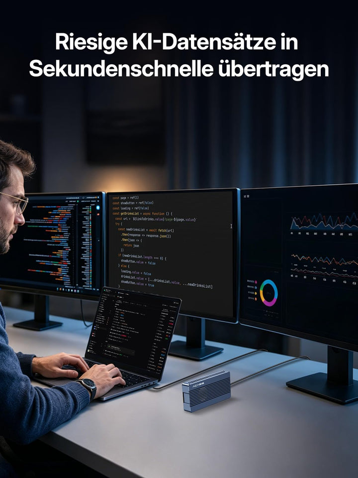 M.2 NVMe SSD Gehäuse 40 Gbps mit Kühllüfter Thunderbolt 4 - Bild 7