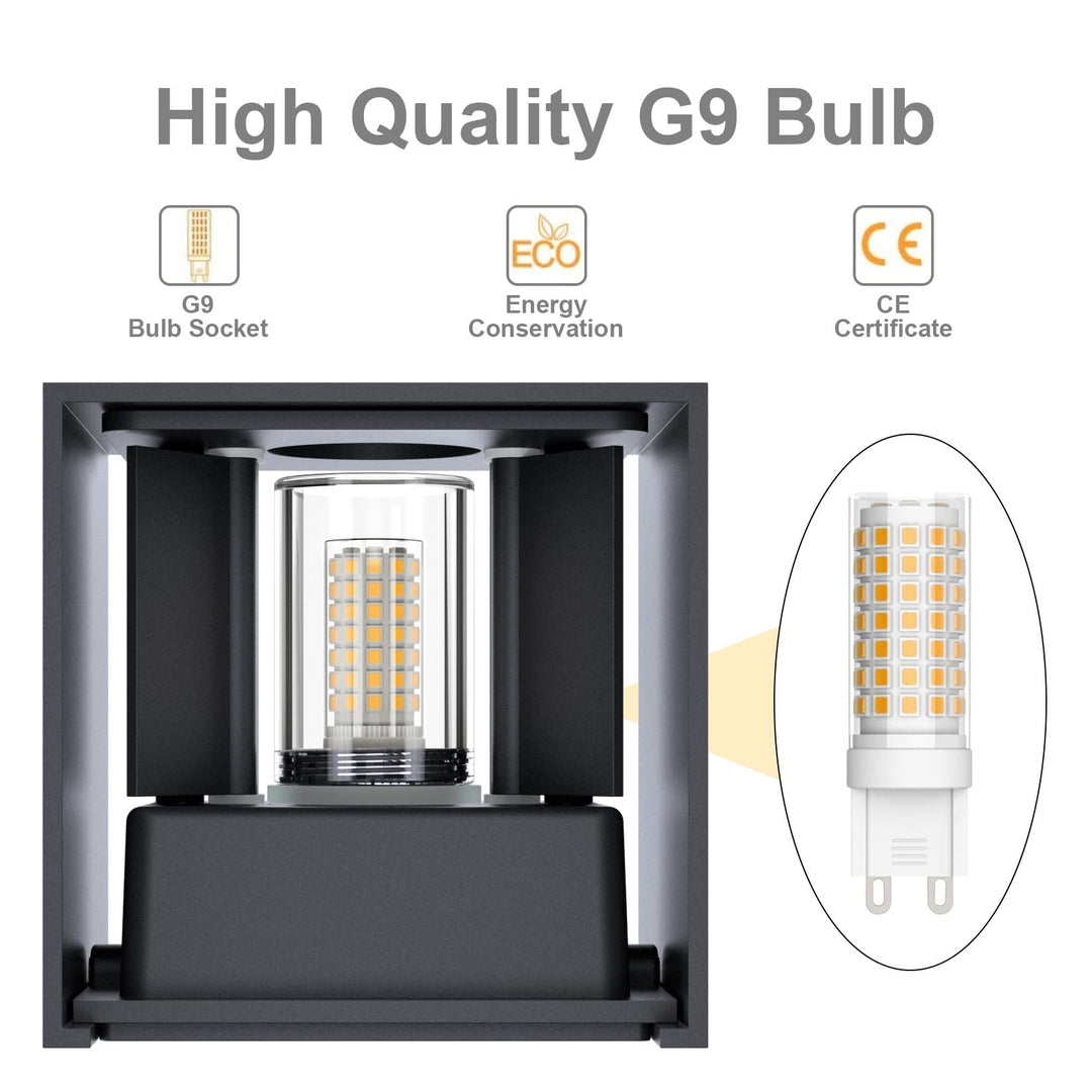 Wandleuchte Aussen Anthrazit G9 3000K Schwenkbar 2er-Set - Bild 2