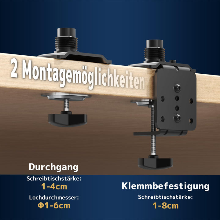 Vertikale Monitor Halterung 2 Bildschirme 17-49 Zoll höhenverstellbar VESA - Bild 8