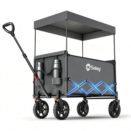 Bollerwagen XXL faltbar mit Dach 150L 150kg Tragkraft für Kinder