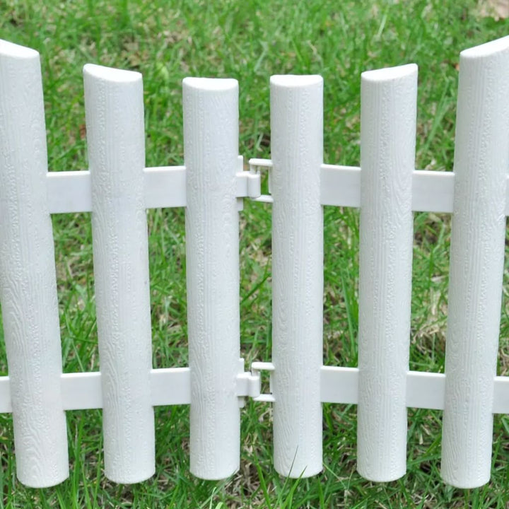 Beetumrandung Kunststoff Weiß 10 m Gartenzaun 17-teilig - Bild 4