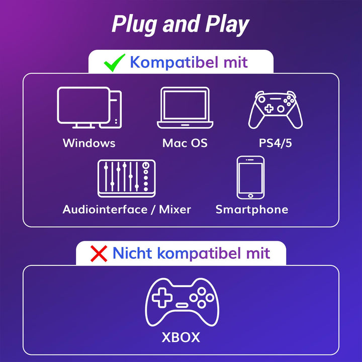 Dynamisches USB/XLR Mikrofon Set mit Gelenkarm für Podcast - Bild 8