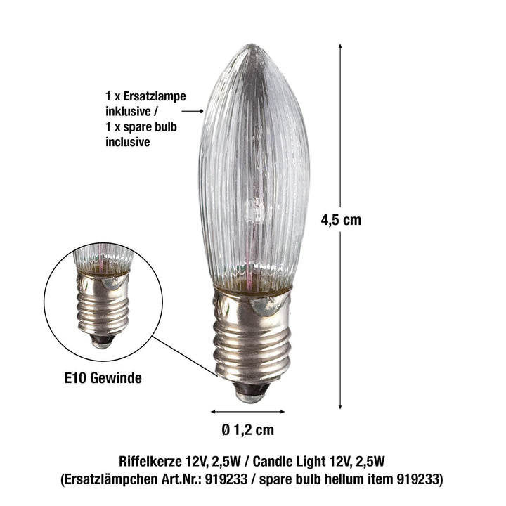 Weihnachtsbaum Lichterkette aussen 20 warmweisse Kerzenlichter mit Stecker - Bild 4